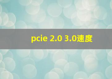 pcie 2.0 3.0速度